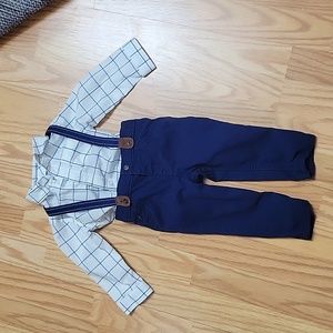 Baby Boy Shirt with Suspenders